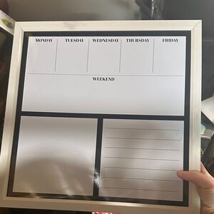 Weekly Planner Whiteboard with Black Frame
